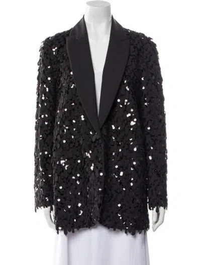 Pre-owned Brunello Cucinelli Virgin Wool Printed Evening Jacket W/ Tags In Black