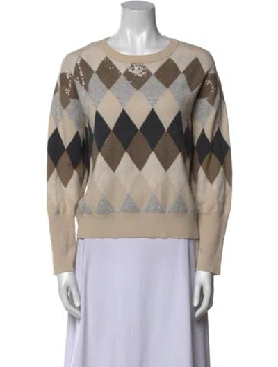 Pre-owned Brunello Cucinelli Virgin Wool Printed Sweater In Neutral