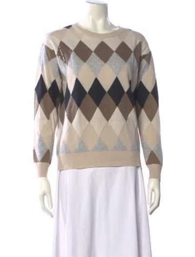 Pre-owned Brunello Cucinelli Virgin Wool Printed Sweater In Neutral
