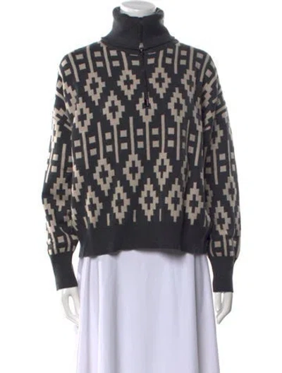Pre-owned Brunello Cucinelli Virgin Wool Printed Sweater W/ Tags In Gray