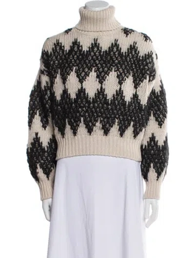 Pre-owned Brunello Cucinelli Virgin Wool Printed Sweater W/ Tags In Neutral