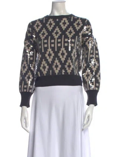 Pre-owned Brunello Cucinelli Virgin Wool Printed Sweatshirt In Gray