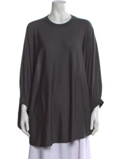 Pre-owned Brunello Cucinelli Virgin Wool Scoop Neck Sweater In Gray