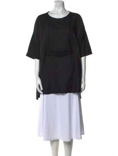 Pre-owned Brunello Cucinelli Virgin Wool Scoop Neck Tunic In Black