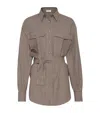 Brunello Cucinelli Checked Virgin Wool Overshirt In Brown