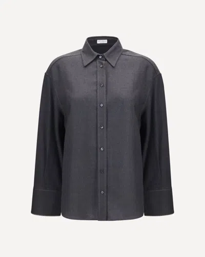 Brunello Cucinelli Virgin Wool Shirt In Multi