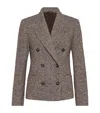 Brunello Cucinelli Wool Double-breasted Jacket With Front Pockets In Brown