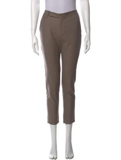 Pre-owned Brunello Cucinelli Virgin Wool Skinny Leg Pants In Brown