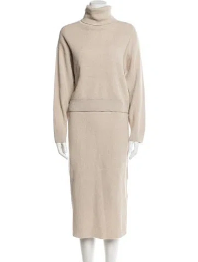 Pre-owned Brunello Cucinelli Virgin Wool Skirt Set In Neutral