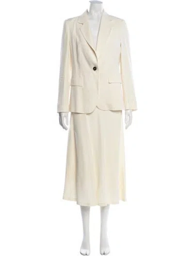 Pre-owned Brunello Cucinelli Virgin Wool Skirt Set In Yellow
