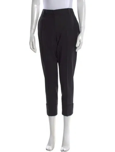 Pre-owned Brunello Cucinelli Virgin Wool Straight Leg Pants In Black