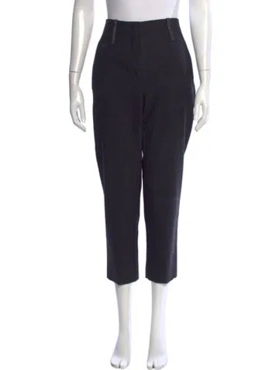 Pre-owned Brunello Cucinelli Virgin Wool Straight Leg Pants In Black
