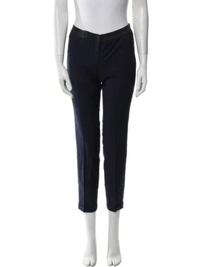 Pre-owned Brunello Cucinelli Virgin Wool Straight Leg Pants In Blue