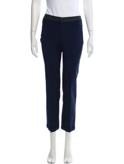Pre-owned Brunello Cucinelli Virgin Wool Straight Leg Pants In Blue