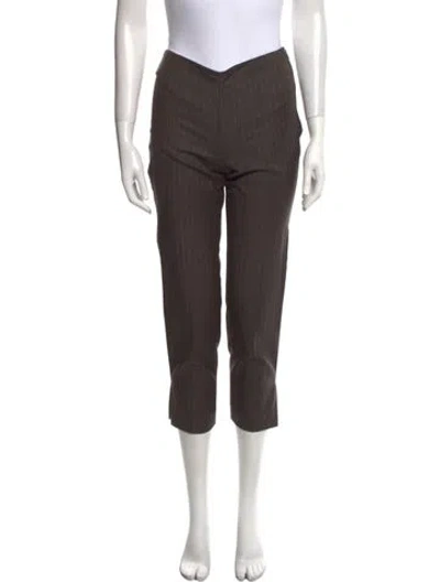 Pre-owned Brunello Cucinelli Virgin Wool Straight Leg Pants In Brown