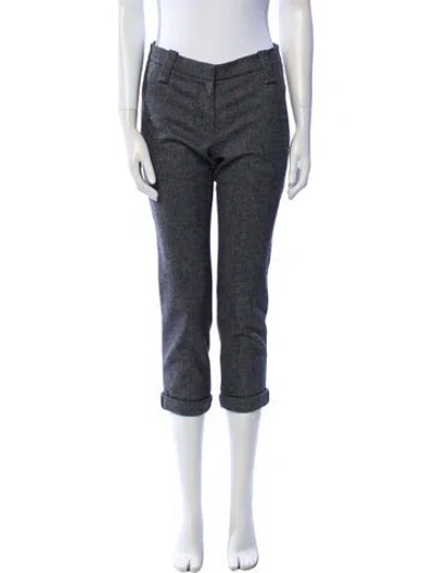 Pre-owned Brunello Cucinelli Virgin Wool Straight Leg Pants In Gray