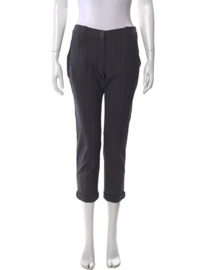 Pre-owned Brunello Cucinelli Virgin Wool Straight Leg Pants In Gray