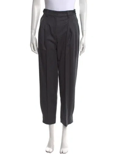 Pre-owned Brunello Cucinelli Virgin Wool Straight Leg Pants In Gray