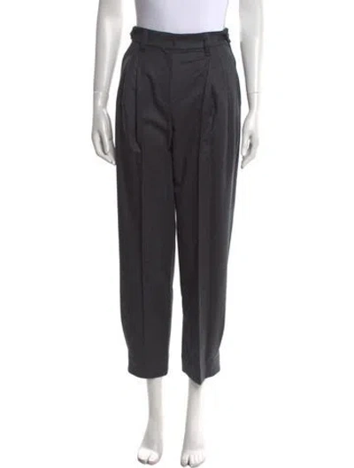 Pre-owned Brunello Cucinelli Virgin Wool Straight Leg Pants In Gray