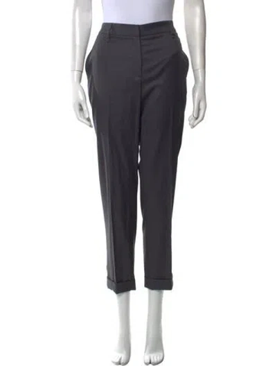Pre-owned Brunello Cucinelli Virgin Wool Straight Leg Pants In Gray