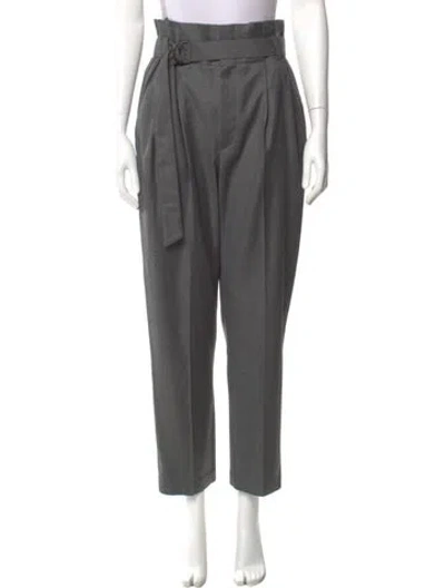 Pre-owned Brunello Cucinelli Virgin Wool Straight Leg Pants In Gray