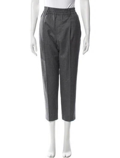 Pre-owned Brunello Cucinelli Virgin Wool Straight Leg Pants In Gray