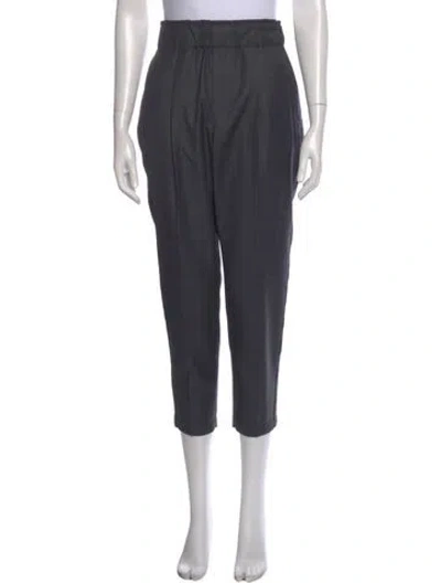 Pre-owned Brunello Cucinelli Virgin Wool Straight Leg Pants In Gray