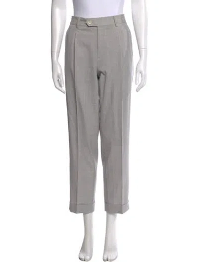 Pre-owned Brunello Cucinelli Virgin Wool Straight Leg Pants In Gray