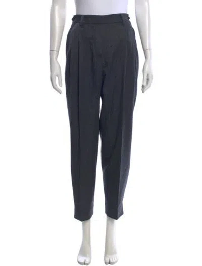 Pre-owned Brunello Cucinelli Virgin Wool Straight Leg Pants In Gray