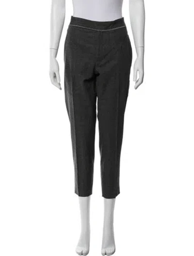 Pre-owned Brunello Cucinelli Virgin Wool Straight Leg Pants In Gray