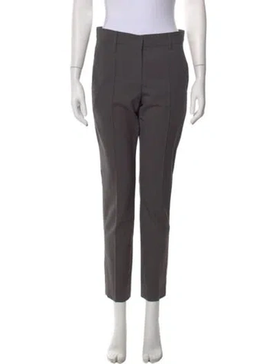 Pre-owned Brunello Cucinelli Virgin Wool Straight Leg Pants In Gray