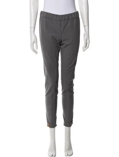 Pre-owned Brunello Cucinelli Virgin Wool Straight Leg Pants In Gray
