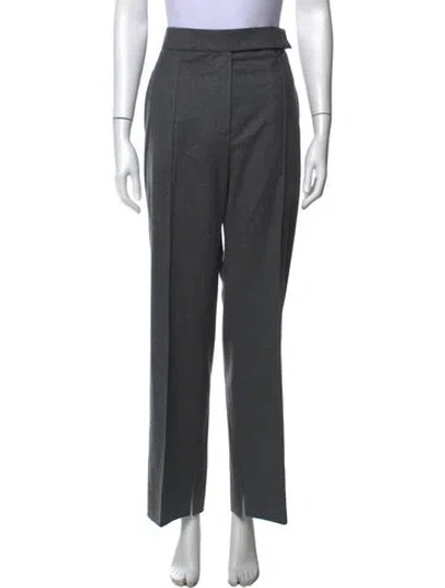 Pre-owned Brunello Cucinelli Virgin Wool Straight Leg Pants In Grey