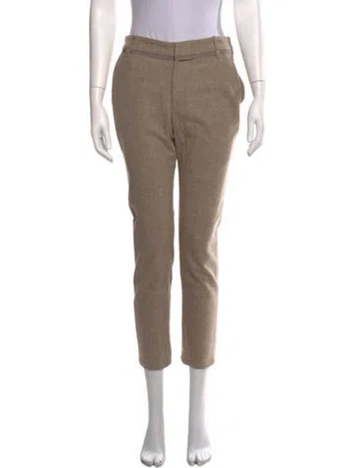 Pre-owned Brunello Cucinelli Virgin Wool Straight Leg Pants In Neutrals