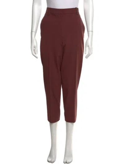 Pre-owned Brunello Cucinelli Virgin Wool Straight Leg Pants In Red
