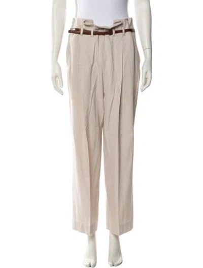 Pre-owned Brunello Cucinelli Virgin Wool Straight Leg Pants W/ Tags In Neutral