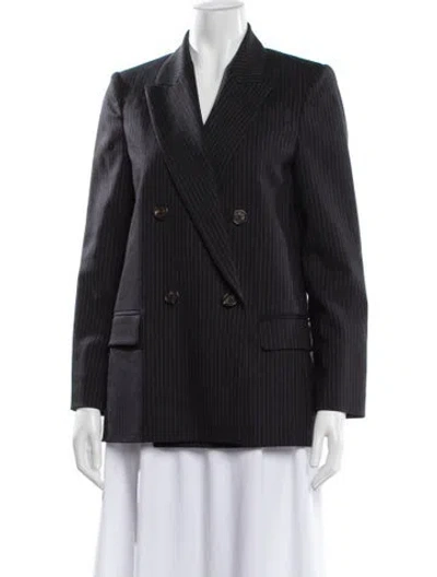 Pre-owned Brunello Cucinelli Virgin Wool Striped Blazer In Gray