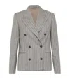 Brunello Cucinelli Pinstripe Double-breasted Blazer In Grey