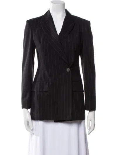 Pre-owned Brunello Cucinelli Virgin Wool Striped Blazer W/ Tags In Black