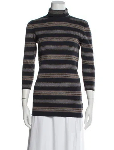 Pre-owned Brunello Cucinelli Virgin Wool Striped Sweater