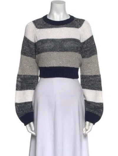 Pre-owned Brunello Cucinelli Virgin Wool Striped Sweater