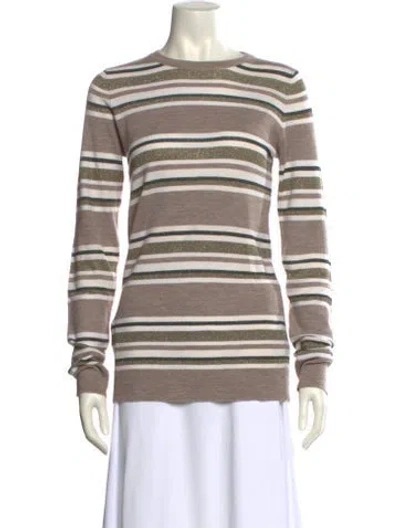 Pre-owned Brunello Cucinelli Virgin Wool Striped Sweater