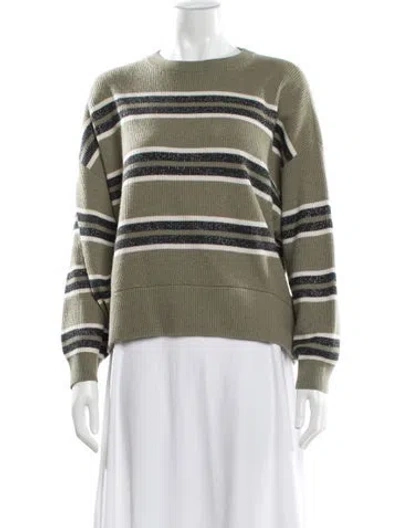 Pre-owned Brunello Cucinelli Virgin Wool Striped Sweater
