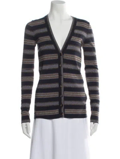 Pre-owned Brunello Cucinelli Virgin Wool Striped Sweater In Blue