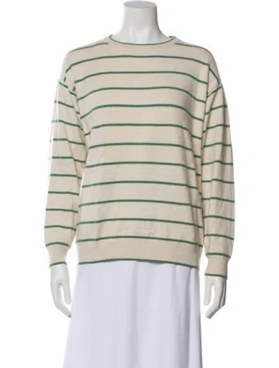 Pre-owned Brunello Cucinelli Virgin Wool Striped Sweater In Neutral