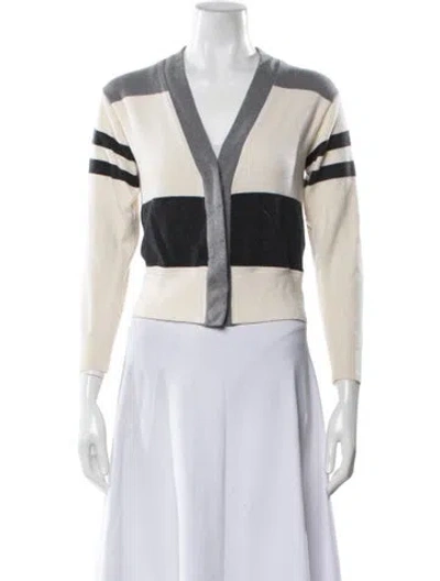 Pre-owned Brunello Cucinelli Virgin Wool Striped Sweater In Neutral