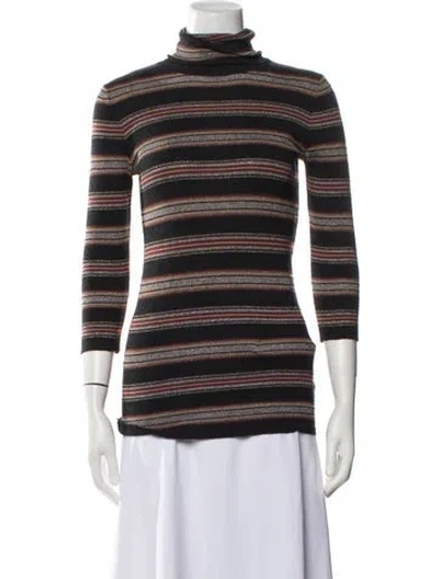 Pre-owned Brunello Cucinelli Virgin Wool Striped Top In Blue