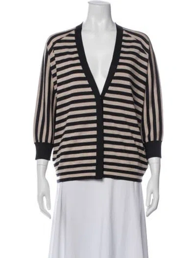 Pre-owned Brunello Cucinelli Virgin Wool Striped Top In Gray