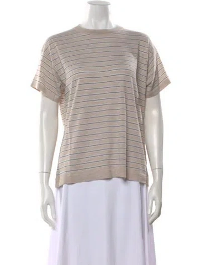 Pre-owned Brunello Cucinelli Virgin Wool Striped T-shirt In Multi