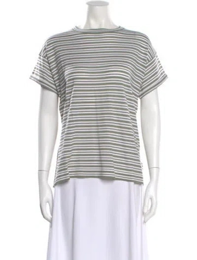 Pre-owned Brunello Cucinelli Virgin Wool Striped T-shirt W/ Tags In Multi
